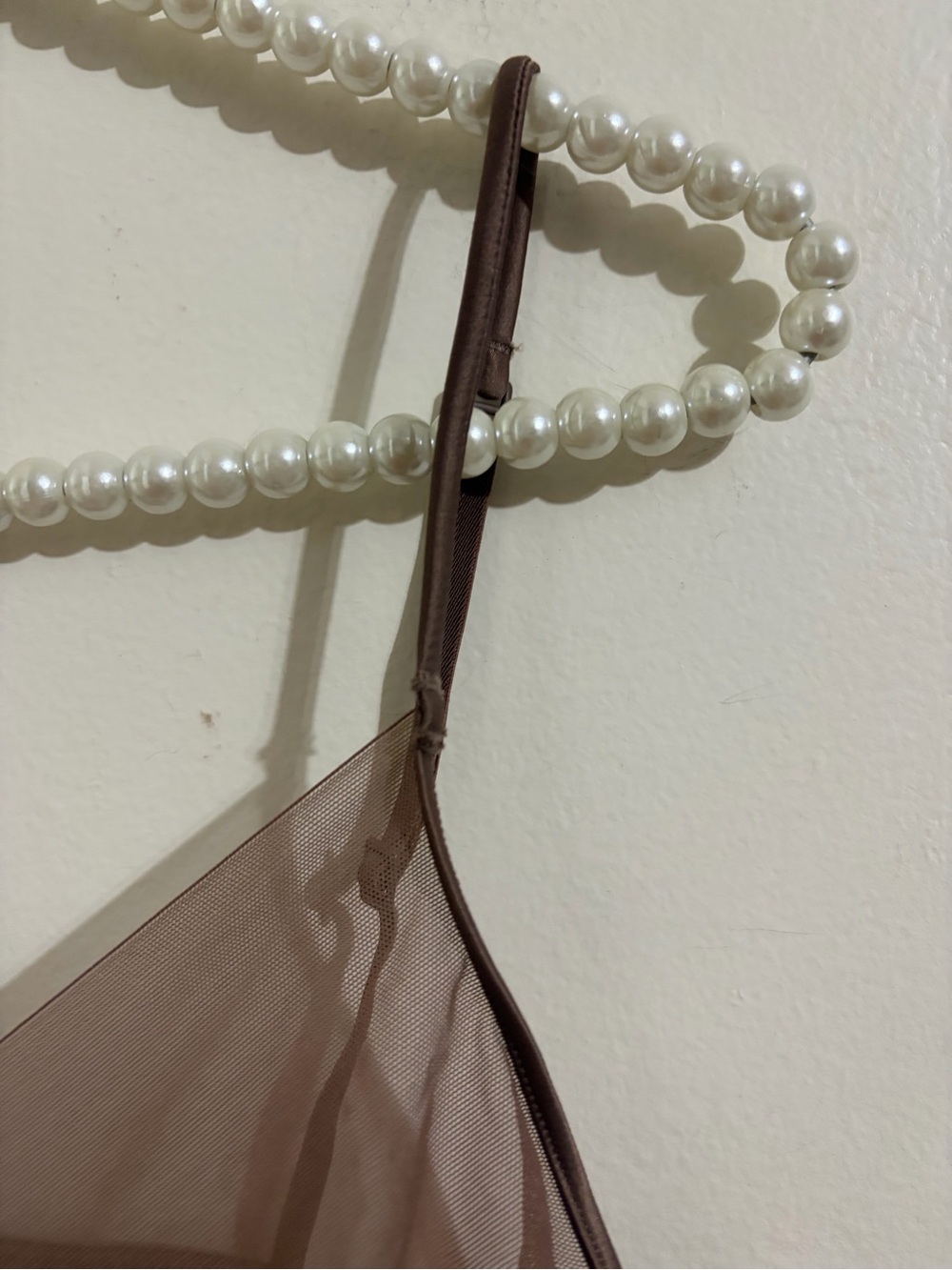 SKIMS Plunge Sheer Mesh Bralette in Brown Taupe - Picture 5 of 12